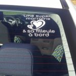 Autocollant voiture - super marraine à bord et sa filleule