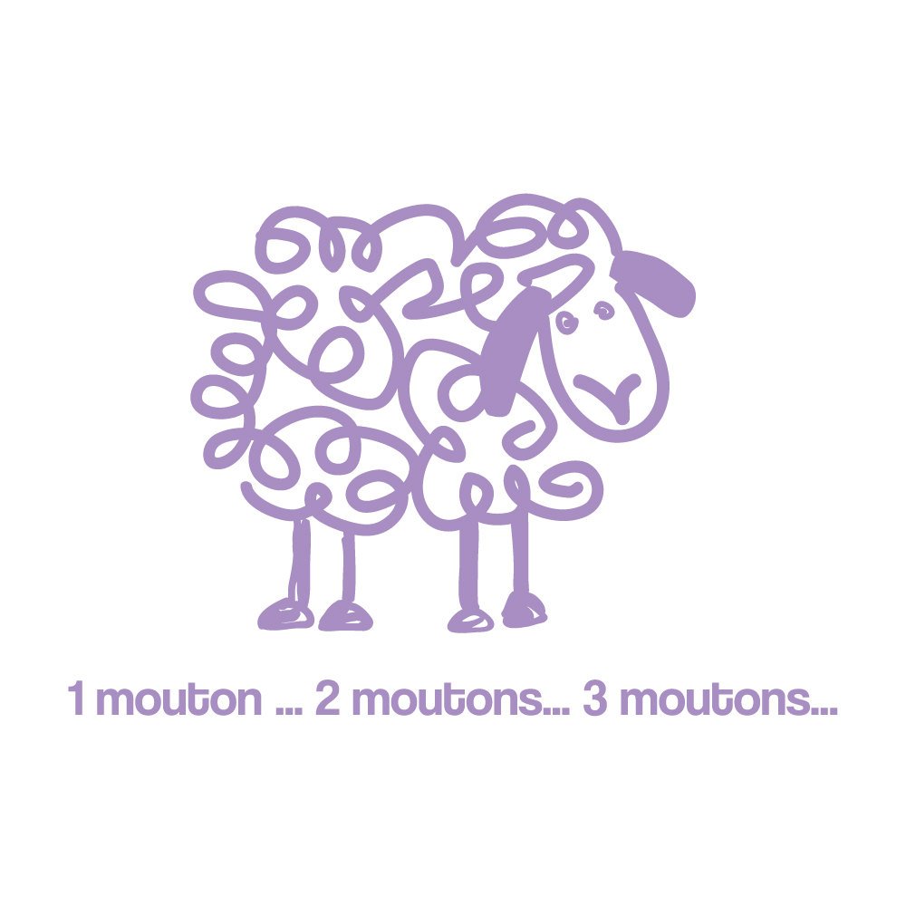Autocollant mural pour enfant - 1 mouton... 2 moutons... 3 moutons... – Image 2