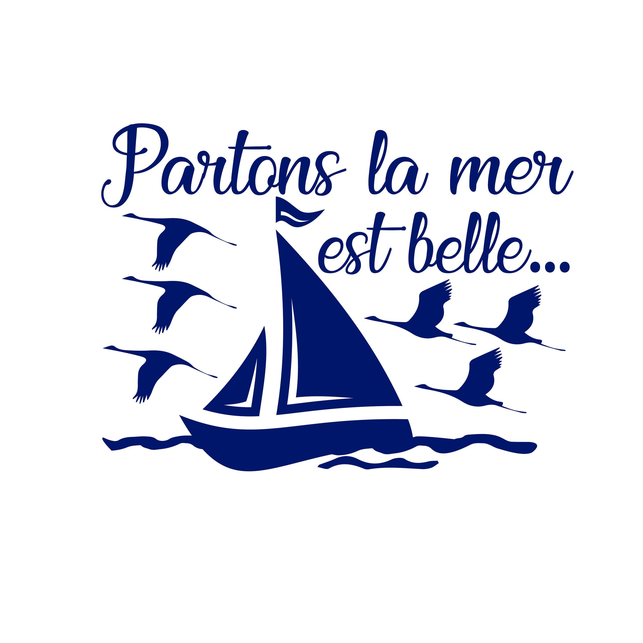 Autocollant mural - partons la mer est belle - bateau - voilier – Image 3