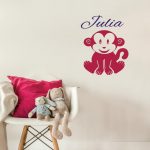Autocollant mural pour enfant - singe