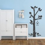 Autocollant mural - arbre - branches - oiseaux