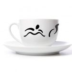 Autocollant tasse ou verre - triathlon, vélo, natation, sportif