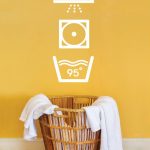 Autocollant mural - salle de lavage - lessive - textile