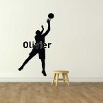 Autocollant mural - joueur de basketball silhouette