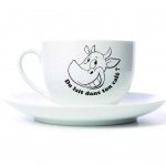 Autocollant tasse ou verre - café au lait - vache