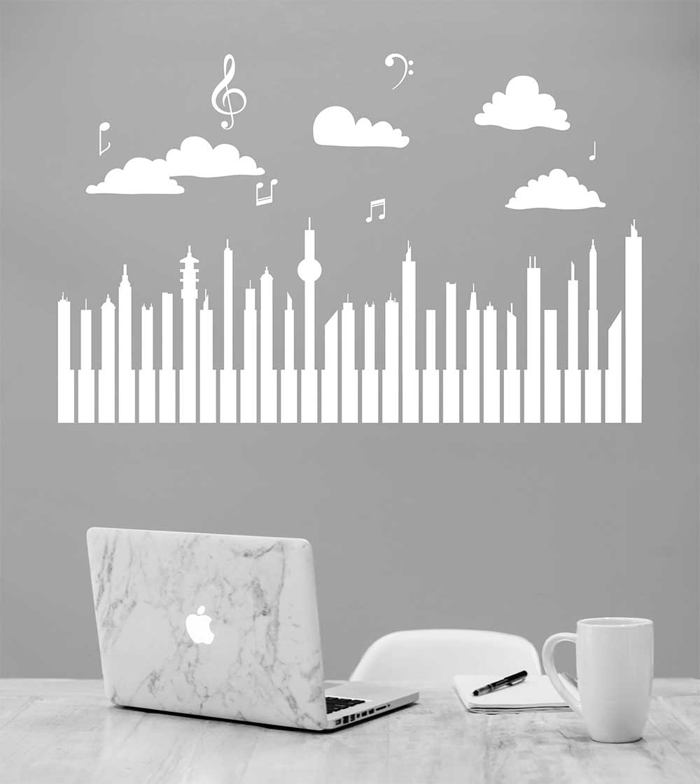 piano autocollant mural décoratif