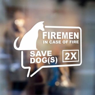 firefighter save our animal door sticker