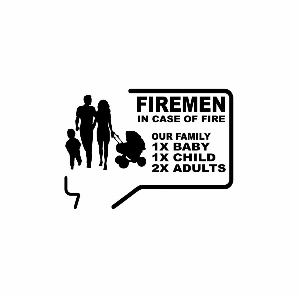 Sticker door - firemen save our family, baby, adults, children - Votre ...