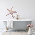Autocollant mural - Étoile de mer avec effet aquarelle