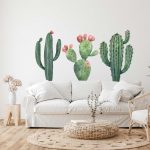 Autocollant mural - Cactus effet aquarelle