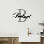 Autocollant mural - Lettrine et nom de famille